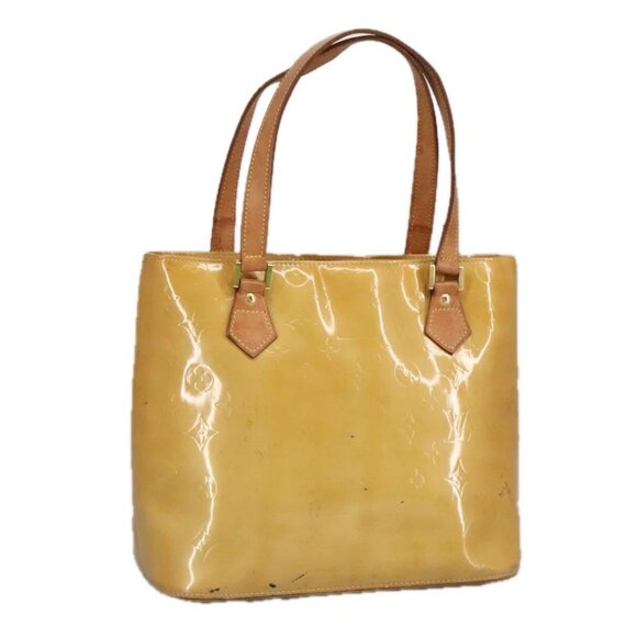 LOUIS VUITTON Monogram Vernis Houston Hand Bag Beige M91004 LV Auth 102224 - Picture 1 of 16